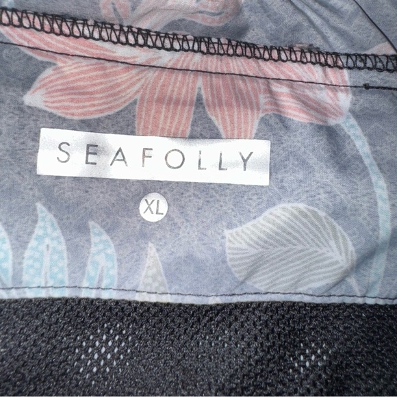 Seafolly Castaway Boardshort Size XL Black/Pink Floral Swim BoardShorts - Picture 6 of 9
